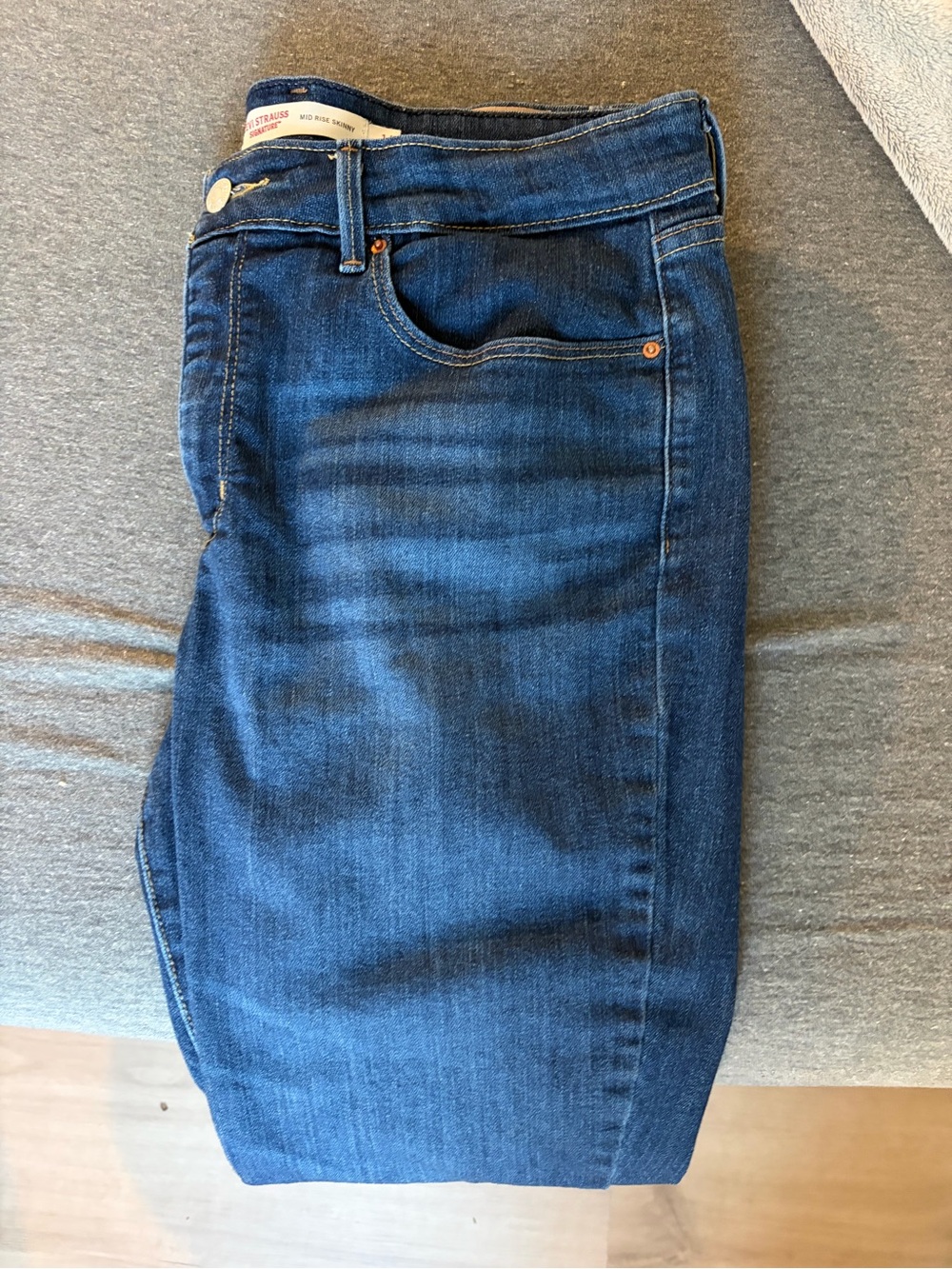Dark Blue Women's LEVI STRAUSS SIGNATURE Straight-Leg Jeans